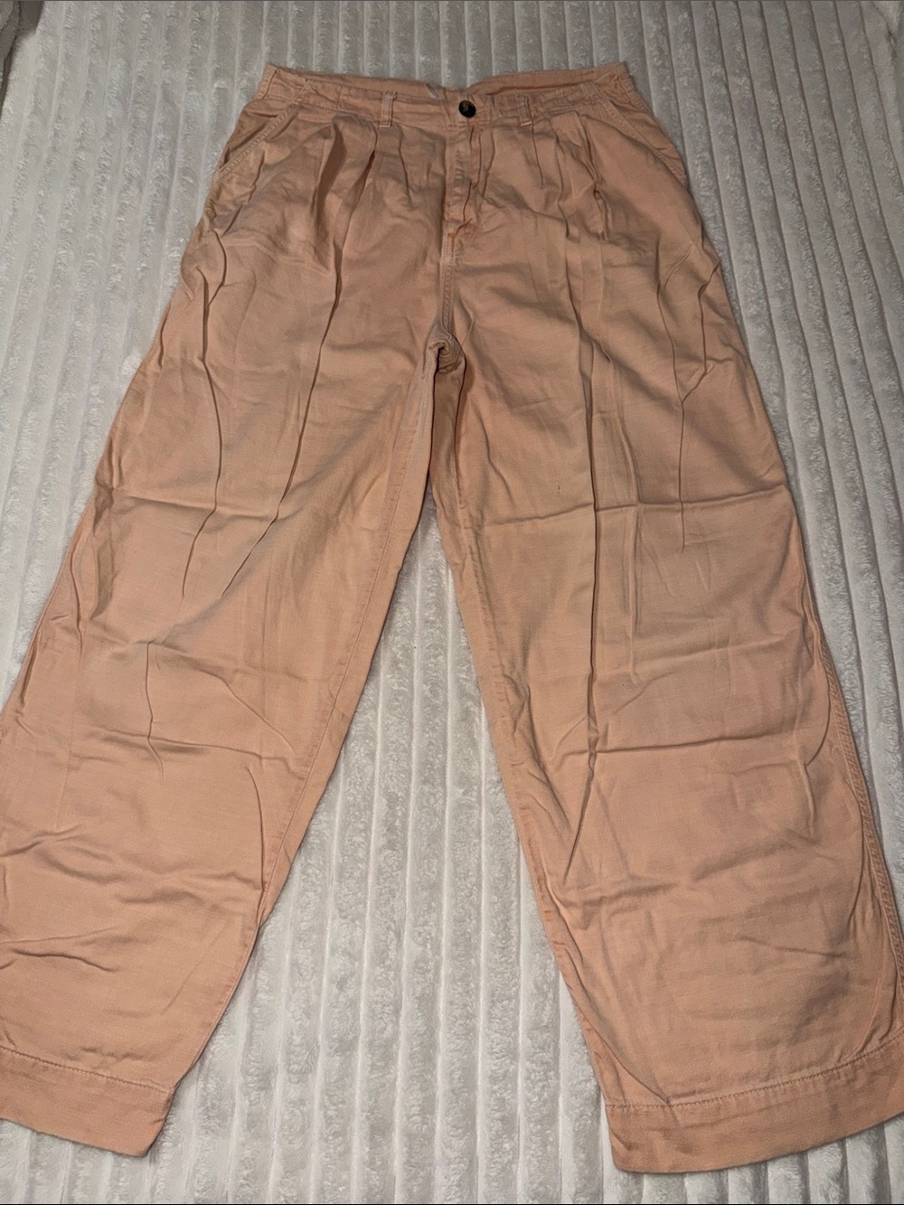 Free People Soft Peach Pleated Chinos | Size 12